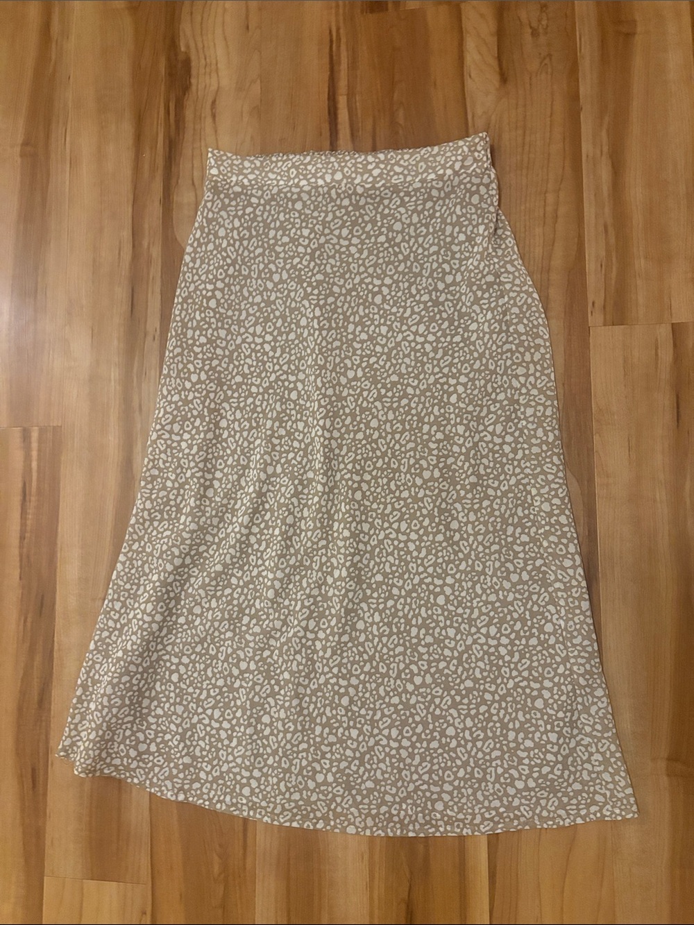 Beige Animal Print A-Line Skirt - Neutral Beige